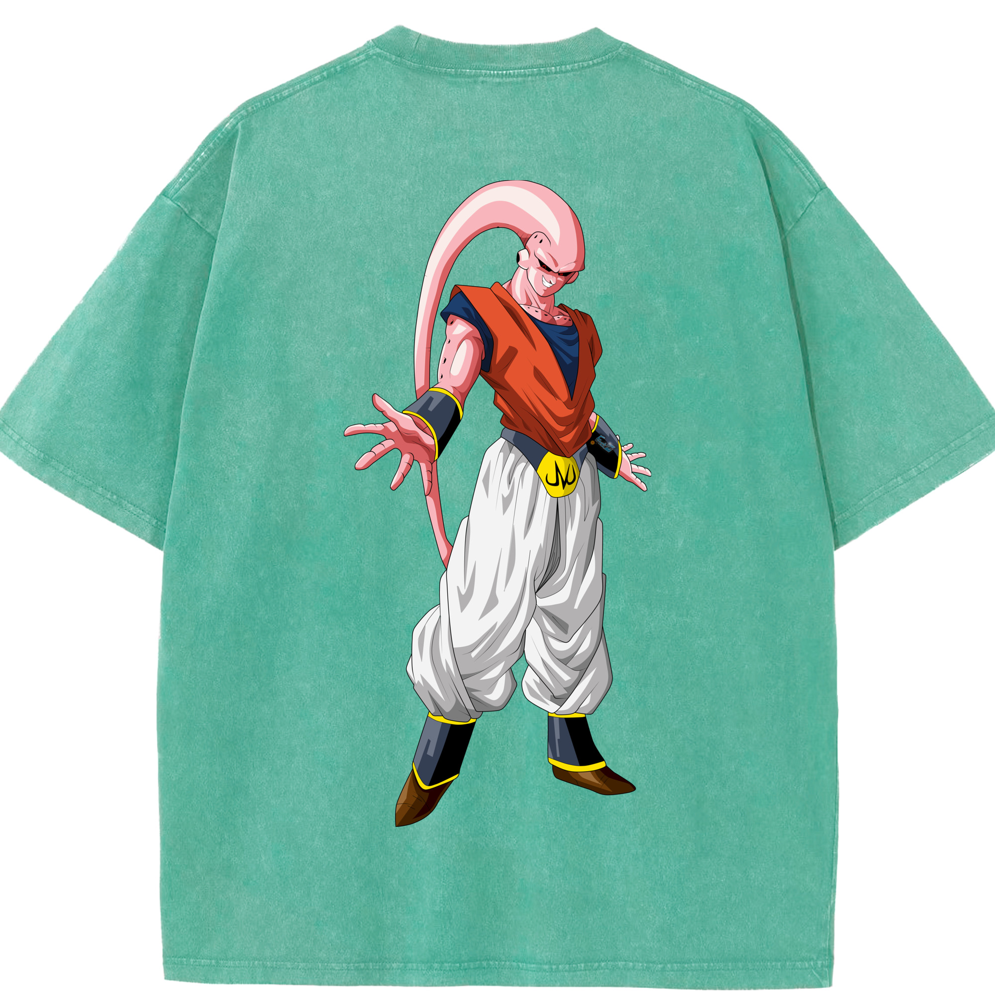 （画像用） ドラゴンボール 魔人ブウ DRAGON BALL Majin Buu 綿100% ヴィンテージ風 半袖Tシャツ（背面プリント）